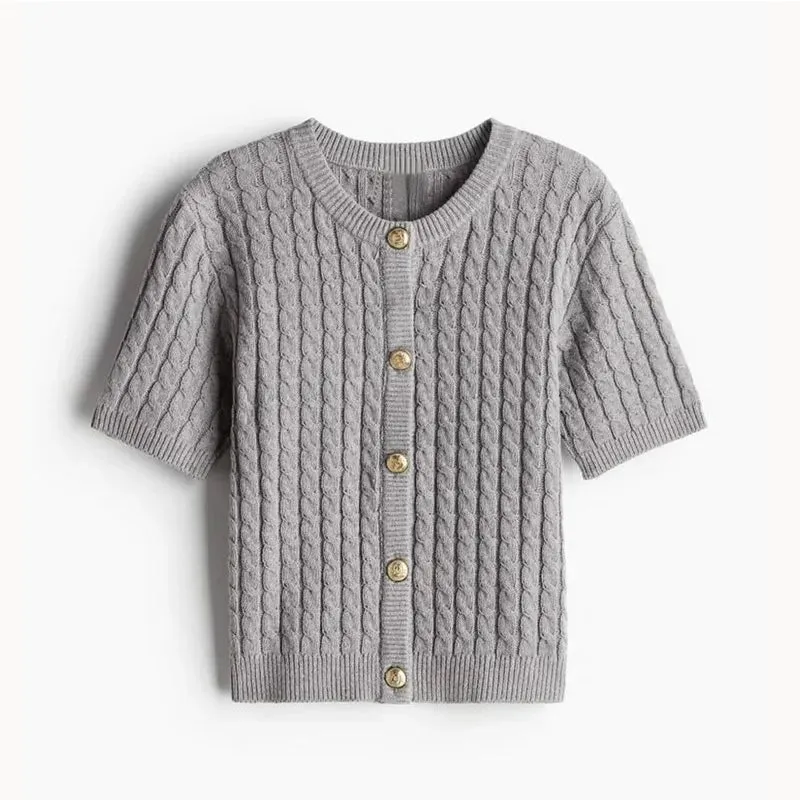 A&A Casual Knitted Short Sleeve Cardigan