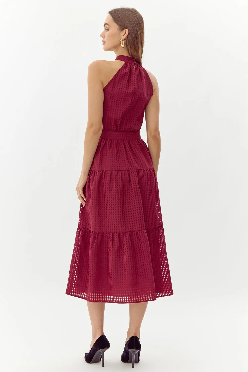 Adelyn Rae Angel Seersucker Halter Dress