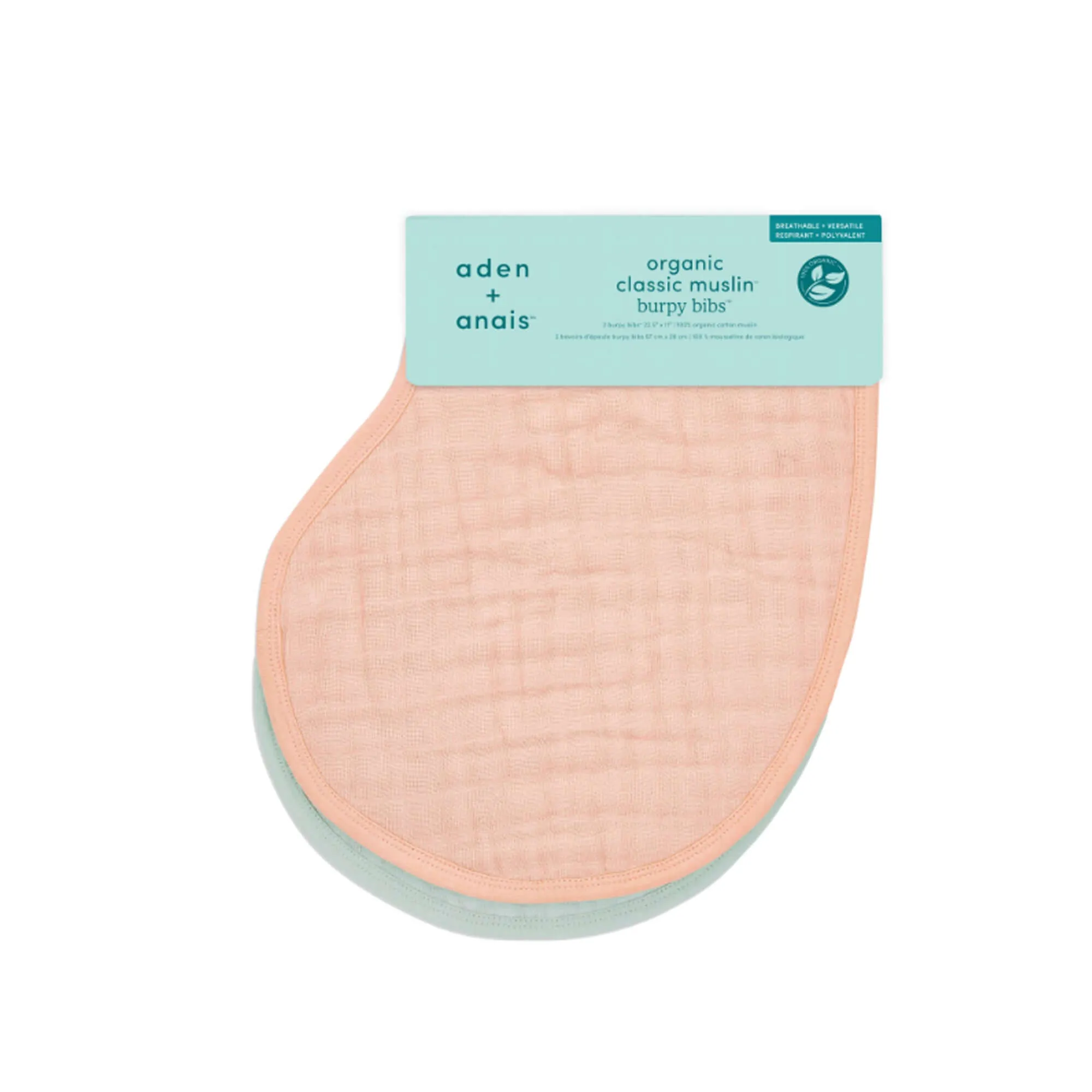 ADEN   ANAIS Organic Cotton Muslin Burpy Bib 2pk - Mother Earth