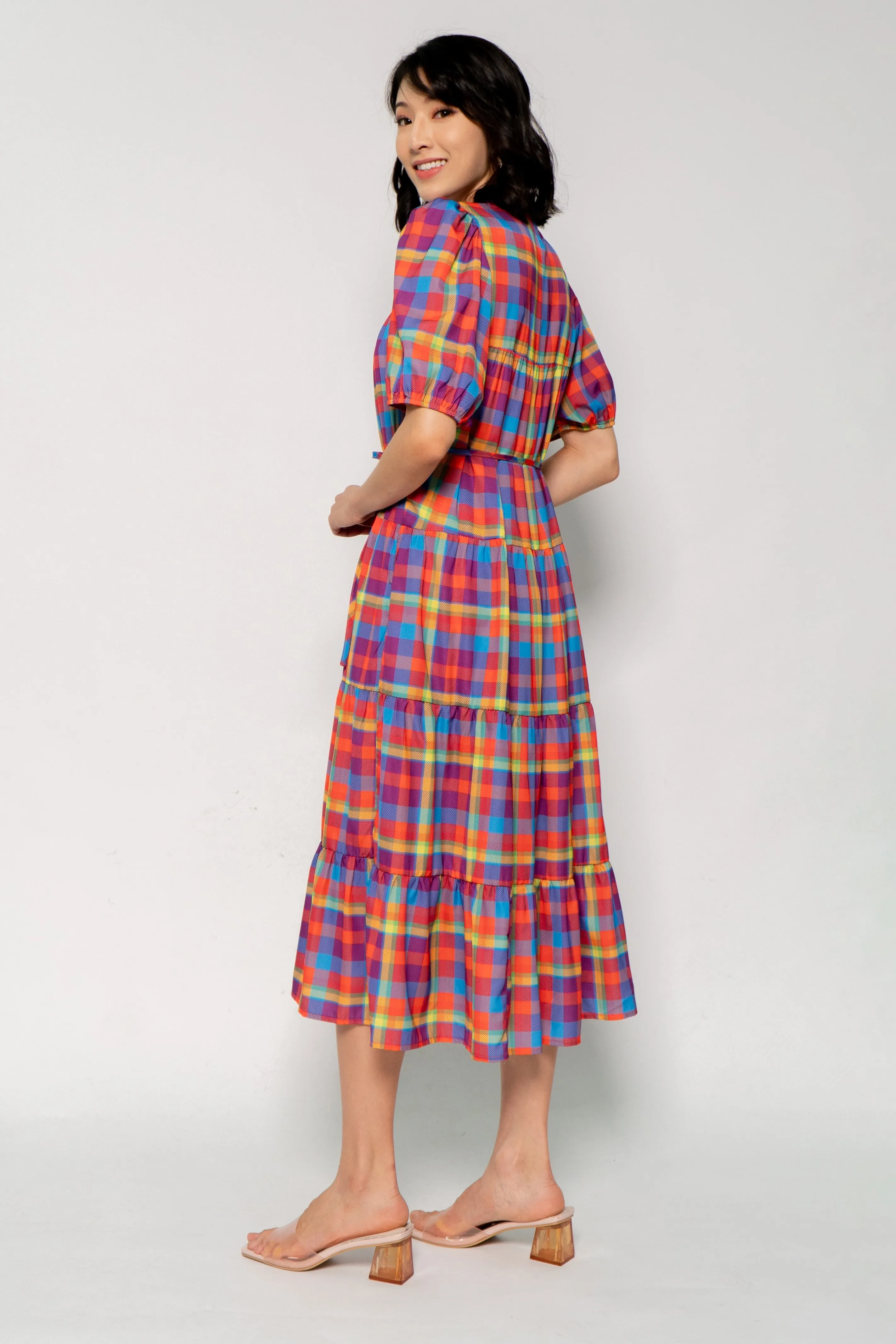 Alina Dress in Colourful Picnic