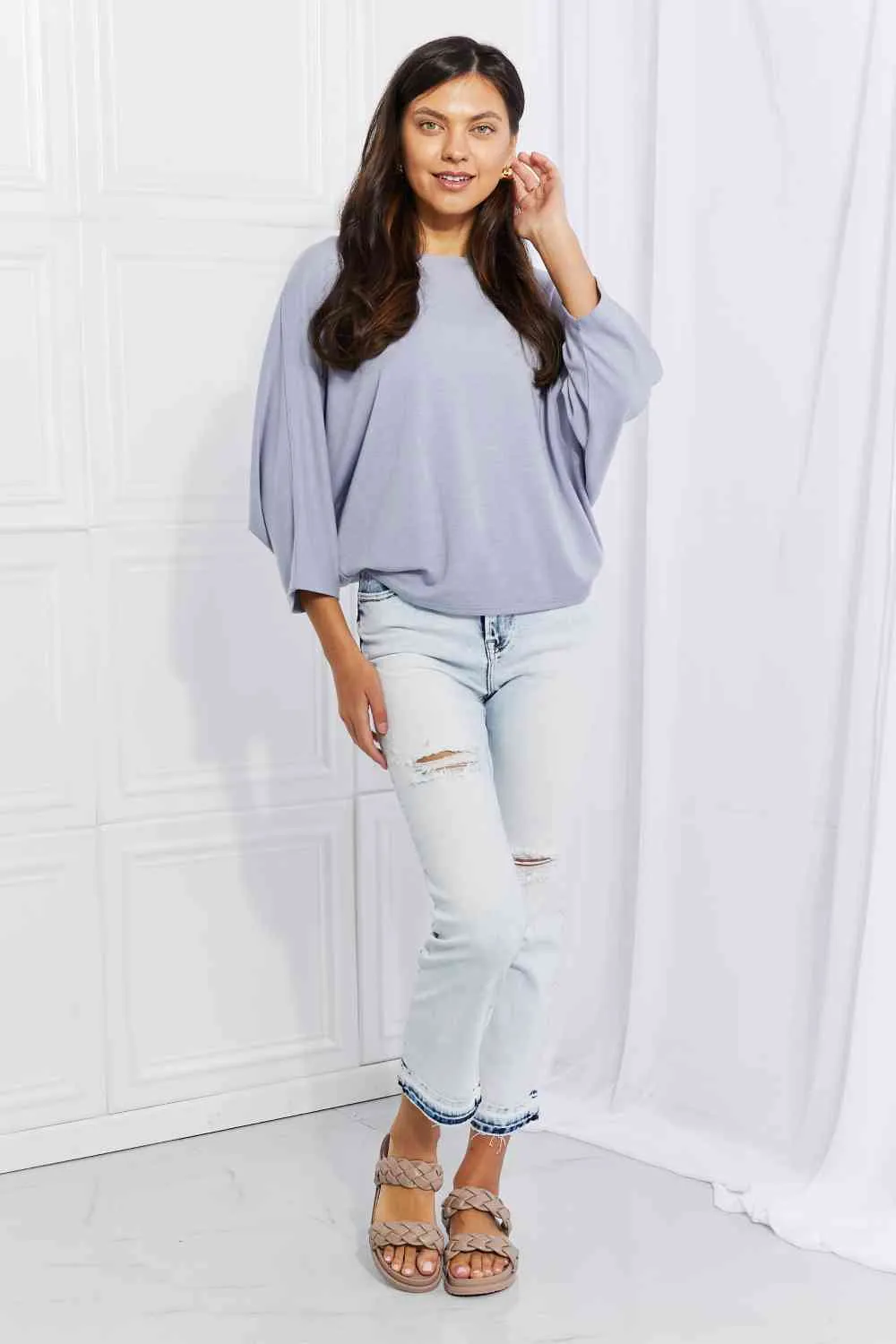 Andree by Unit Full Size Needless to Say Dolman Sleeve Top