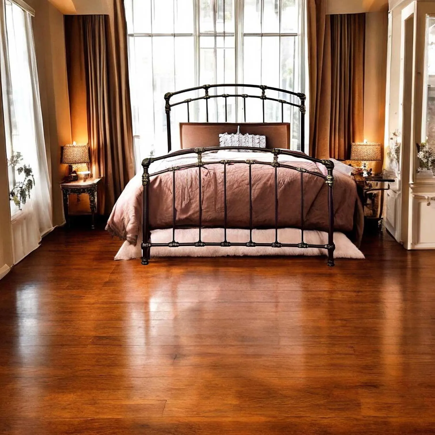 Aristella Iron Bed by Wesley Allen