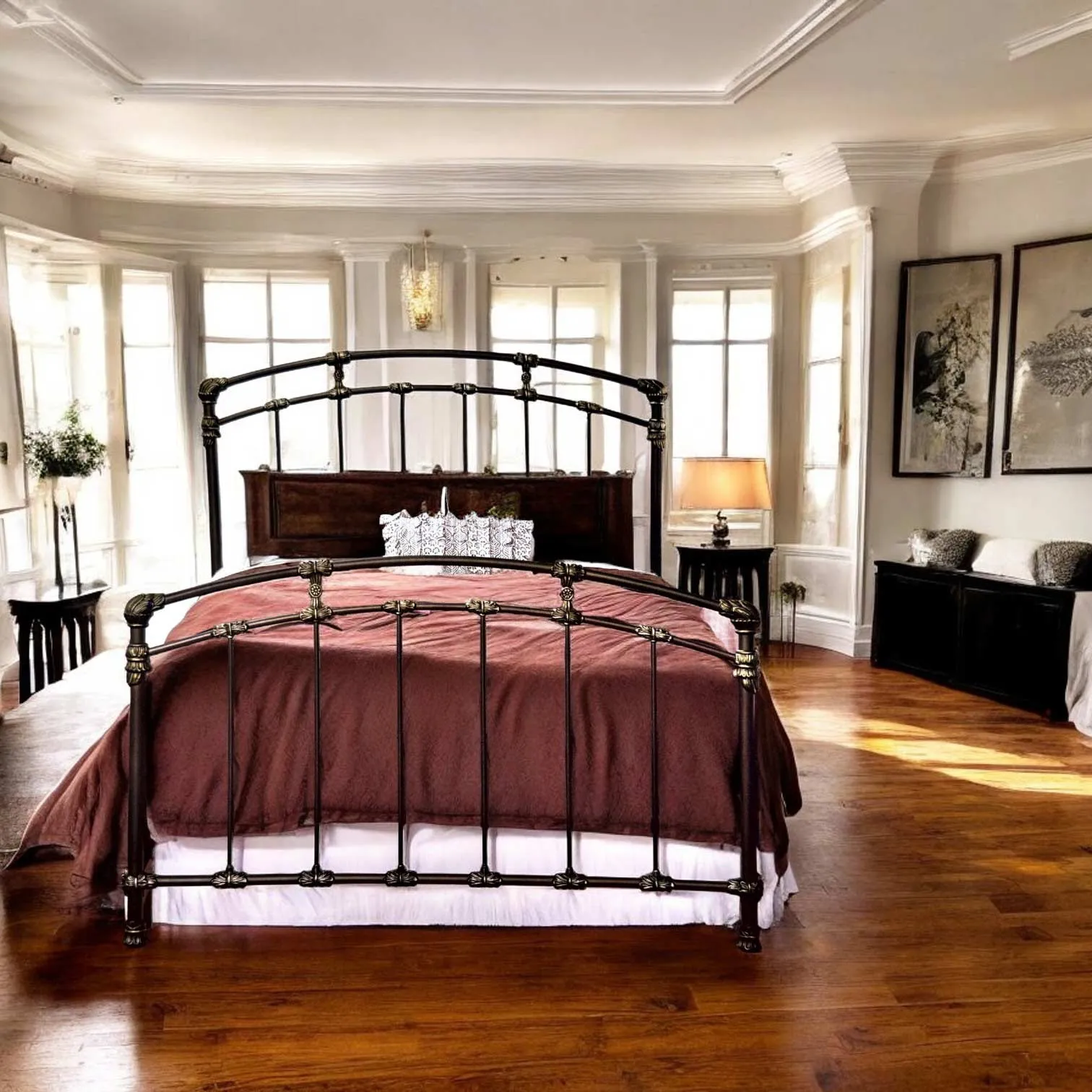 Aristella Iron Bed by Wesley Allen