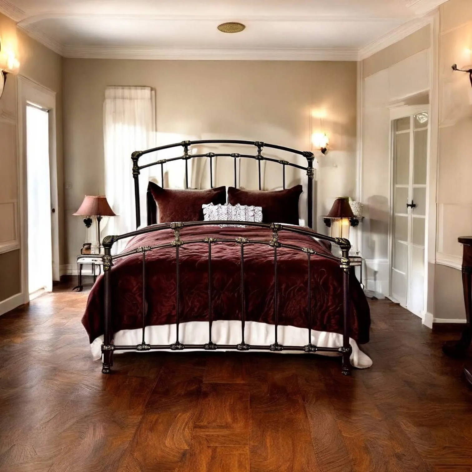 Aristella Iron Bed by Wesley Allen