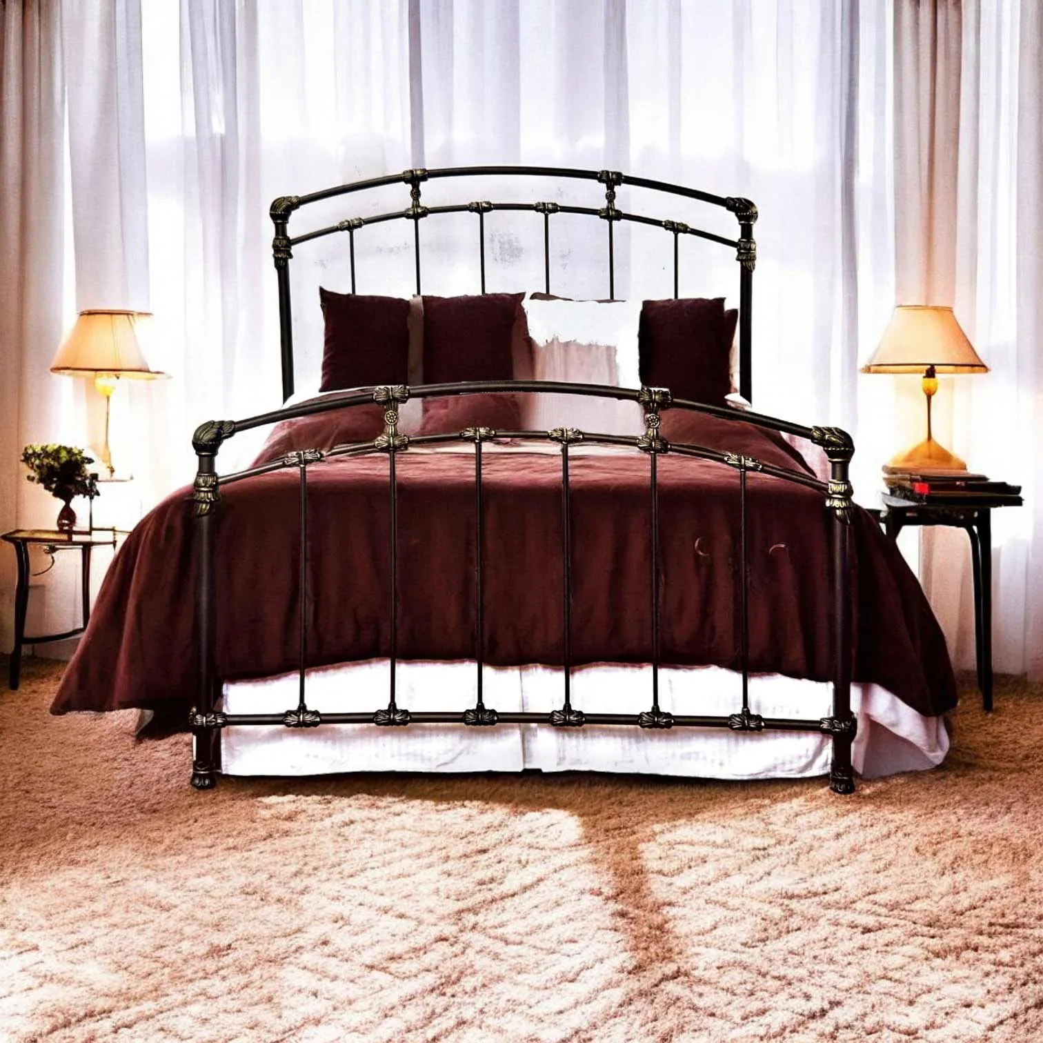 Aristella Iron Bed by Wesley Allen