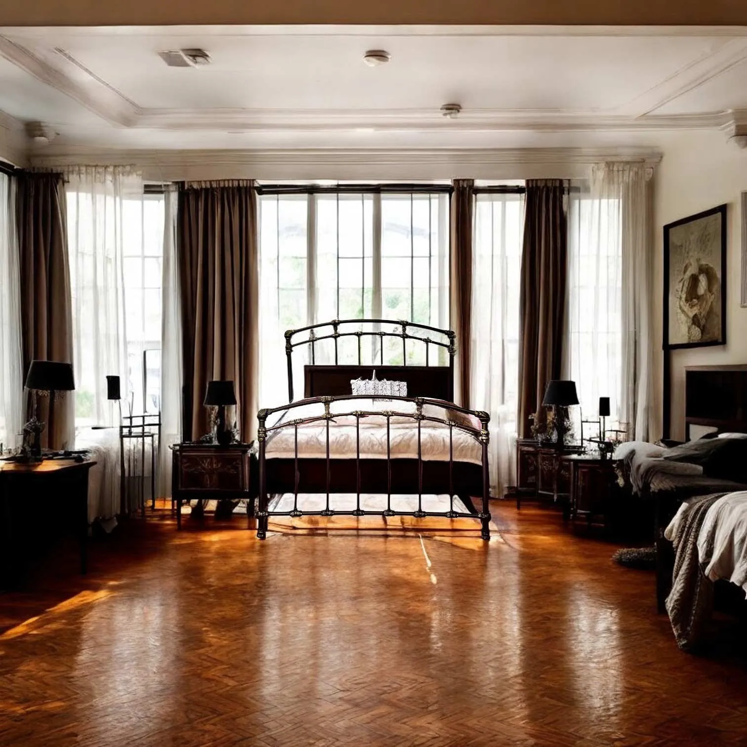 Aristella Iron Bed by Wesley Allen