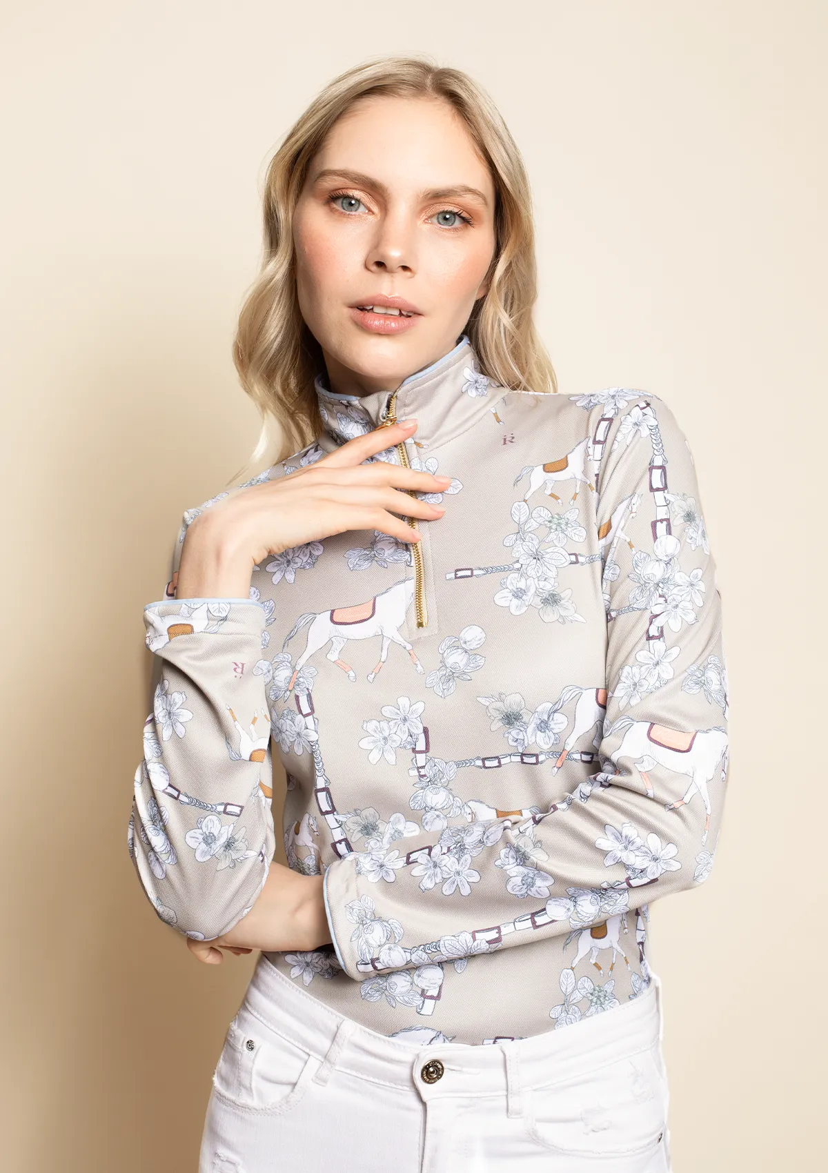Aspen Medium-weight Q- Zip Clementine Taupe