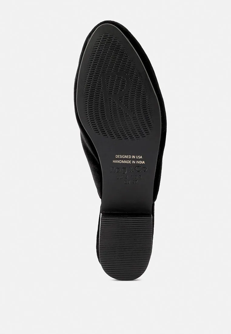 BATISTE Black Velvet Handcrafted Mules