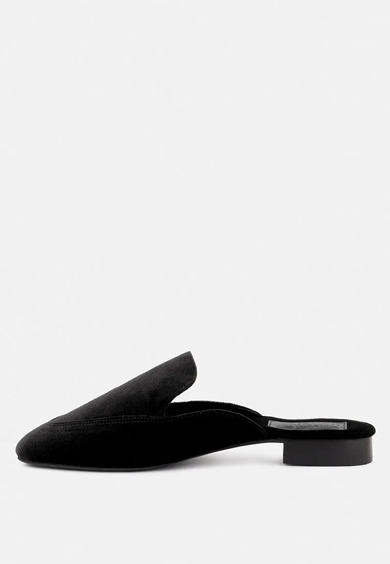 BATISTE Black Velvet Handcrafted Mules