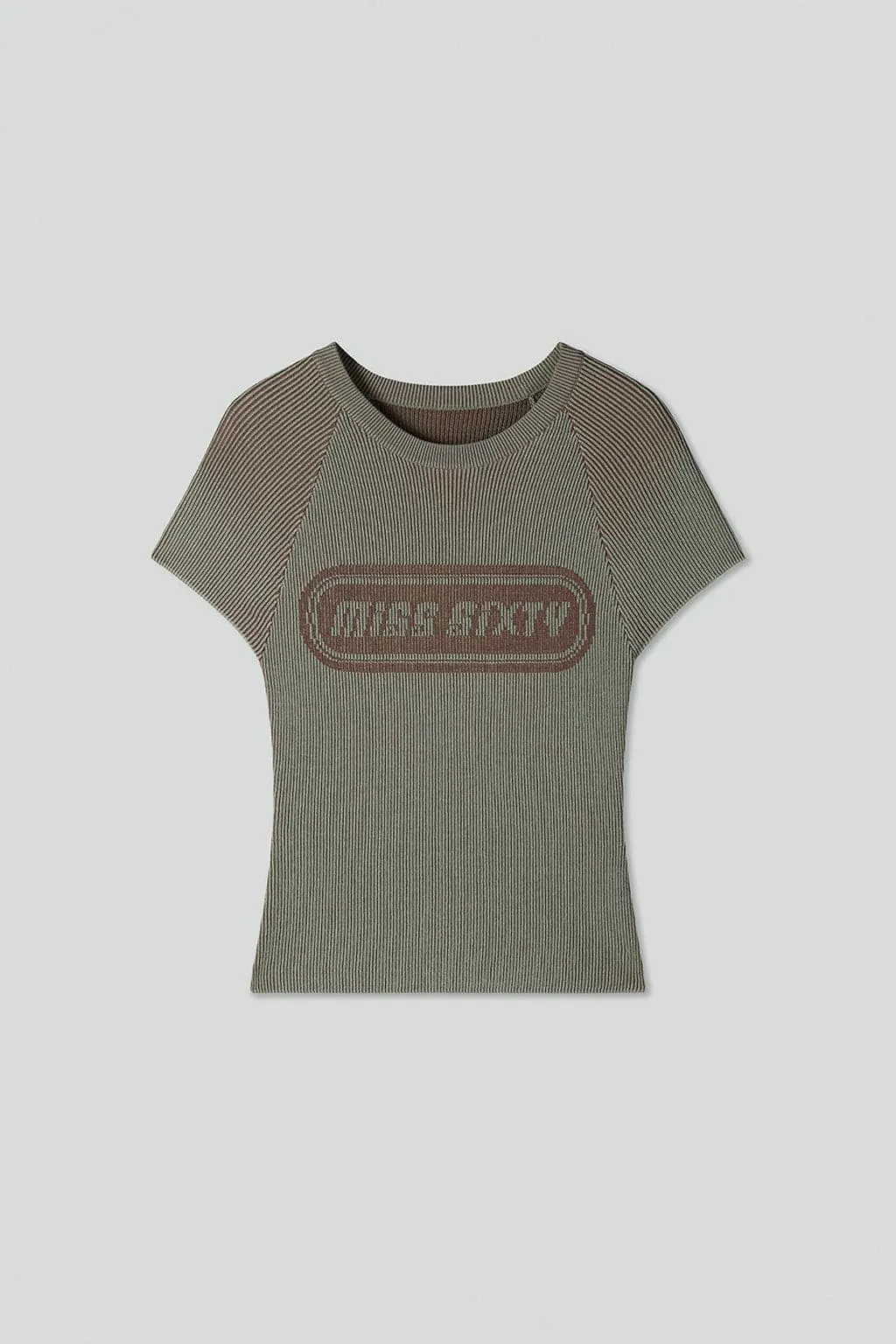 Cropped Fit Jacquard Knit Top