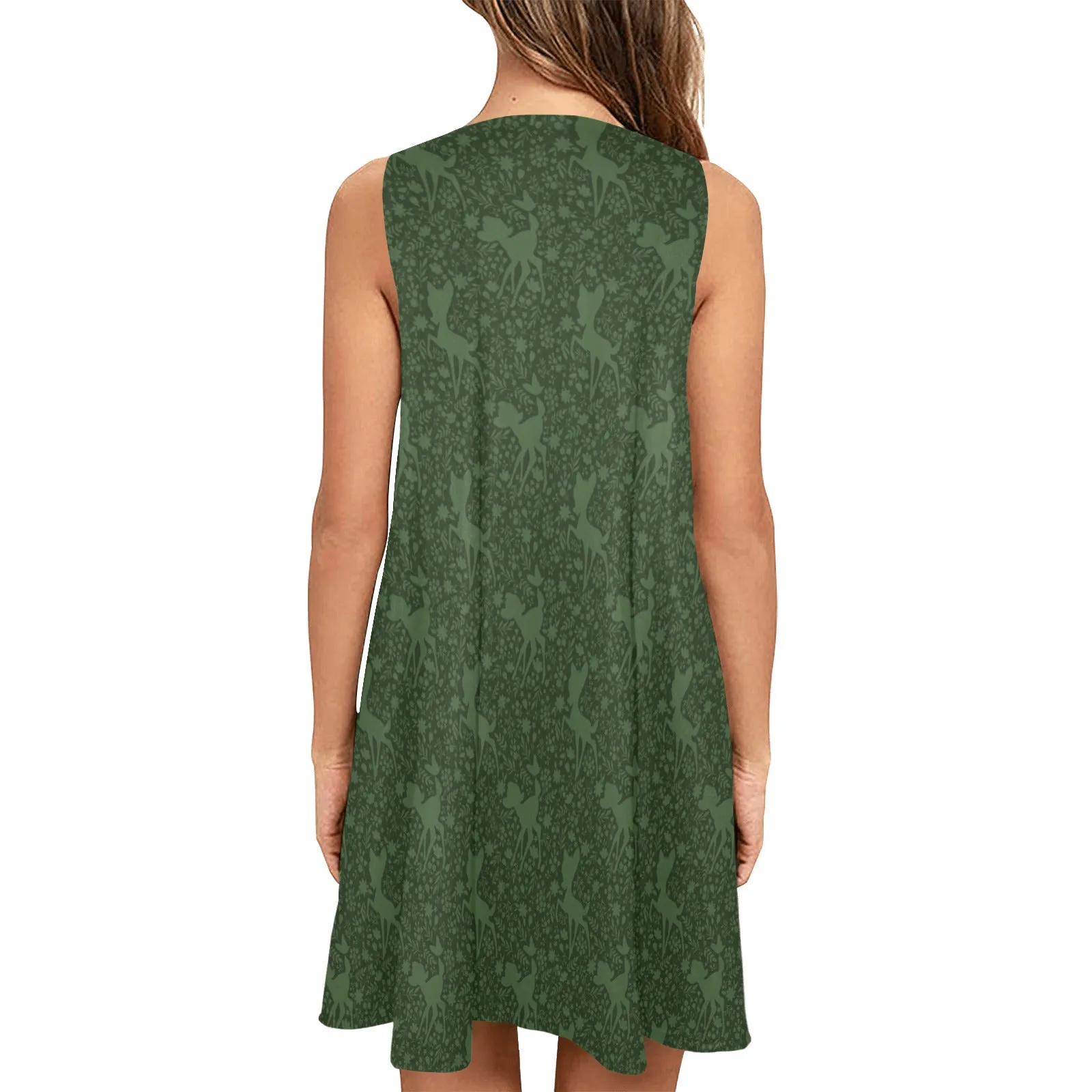 Disney Bambi Forest Silhouette Sleeveless A-Line Pocket Dress
