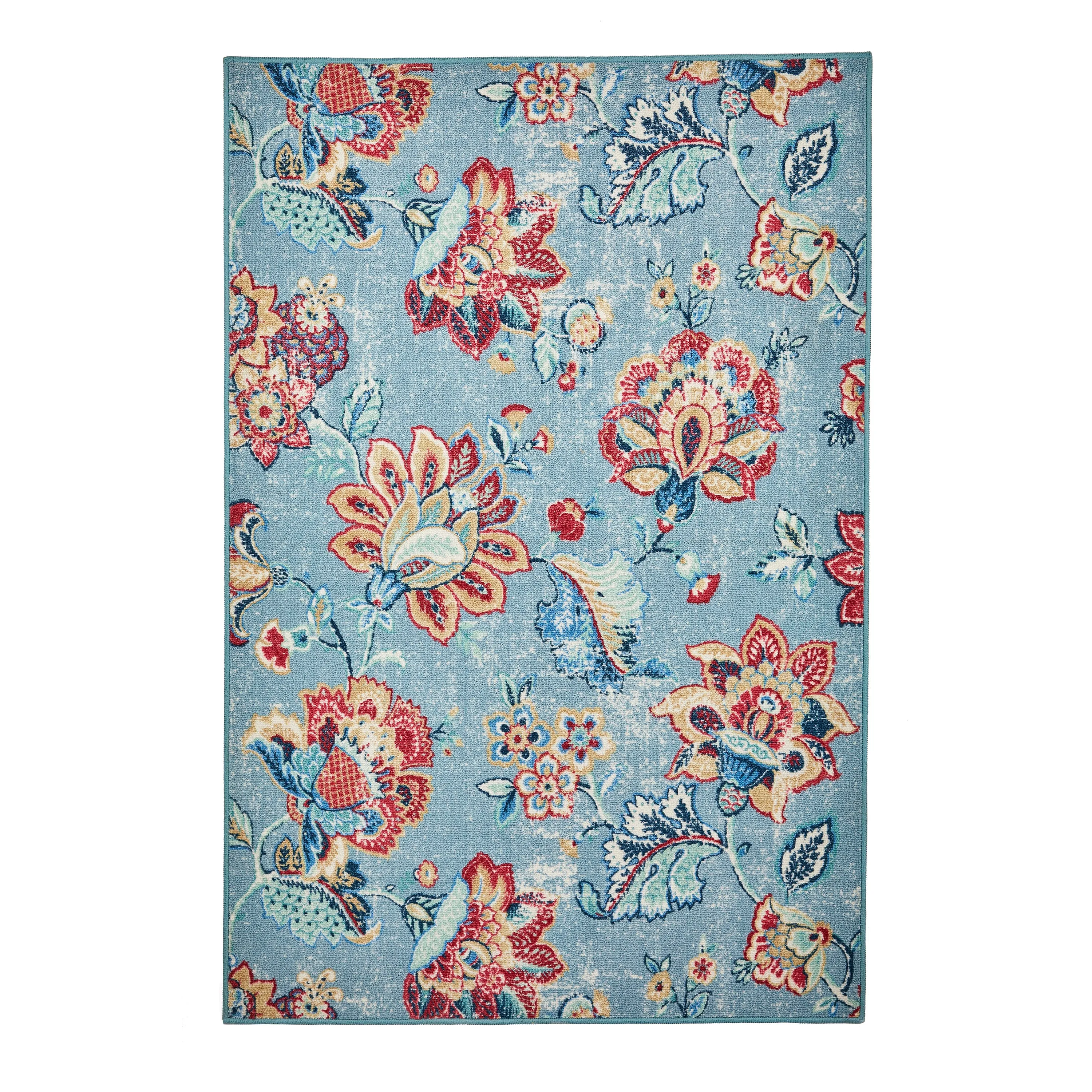 Dreams & Drapes Keats Washable Rug - Blue