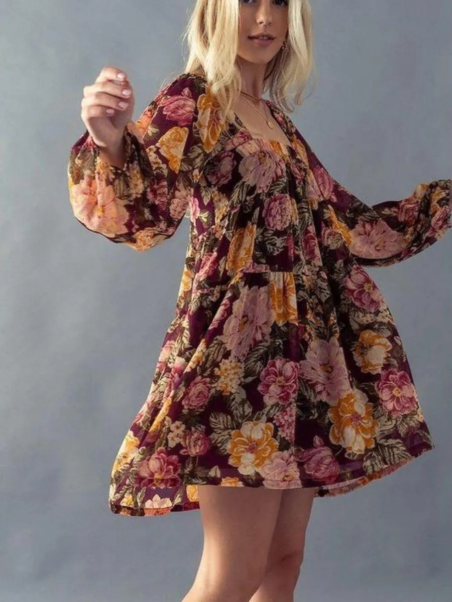 Fall in Love Floral Babydoll Dress