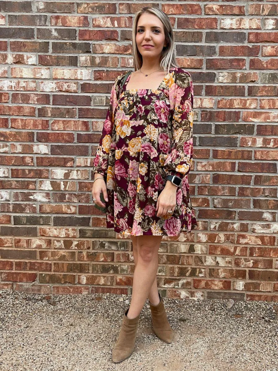 Fall in Love Floral Babydoll Dress