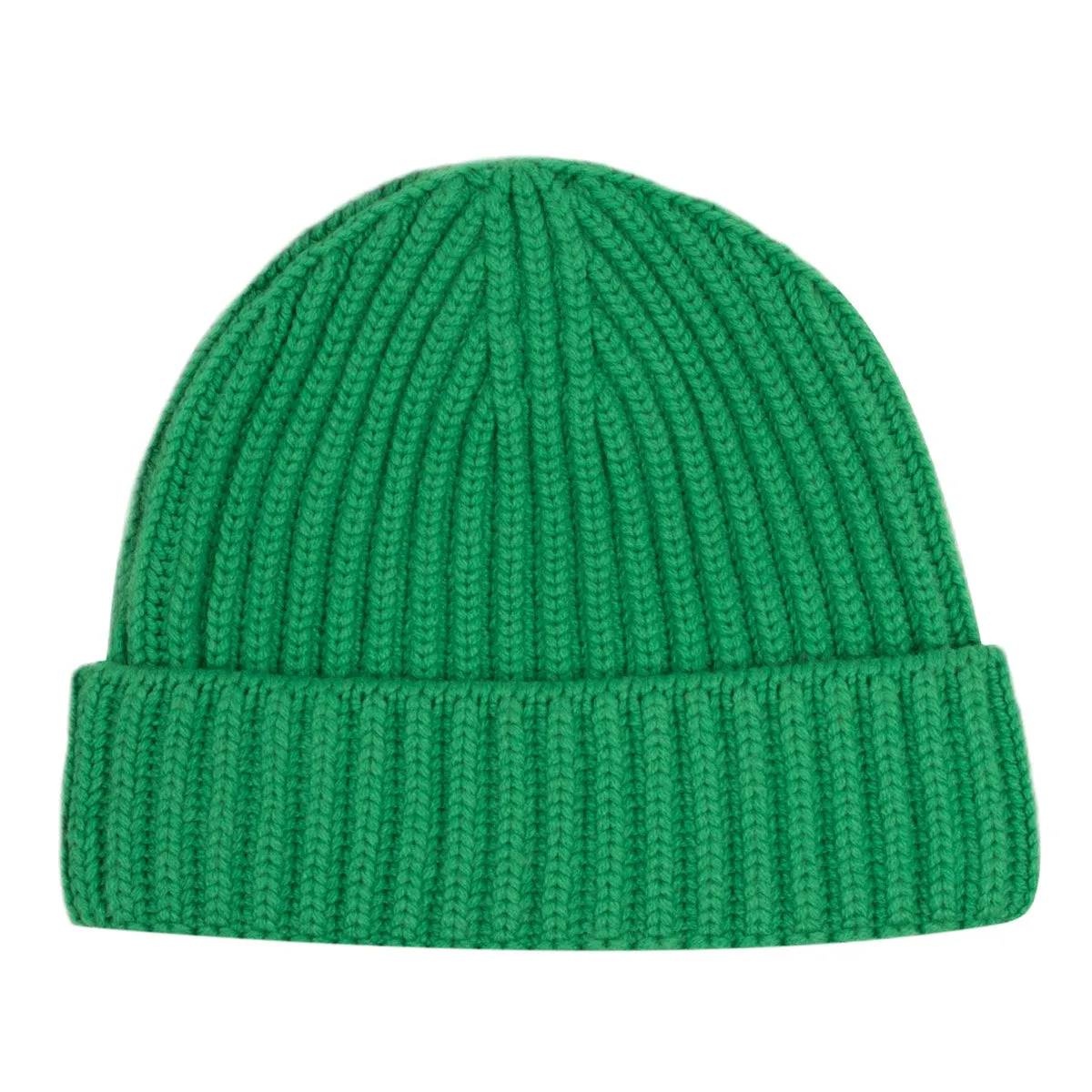 Fisherman Knit 8ply Cashmere Hat - Grasshopper