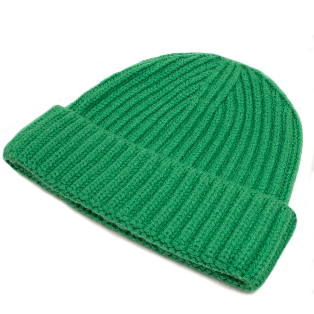 Fisherman Knit 8ply Cashmere Hat - Grasshopper