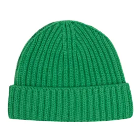 Fisherman Knit 8ply Cashmere Hat - Grasshopper