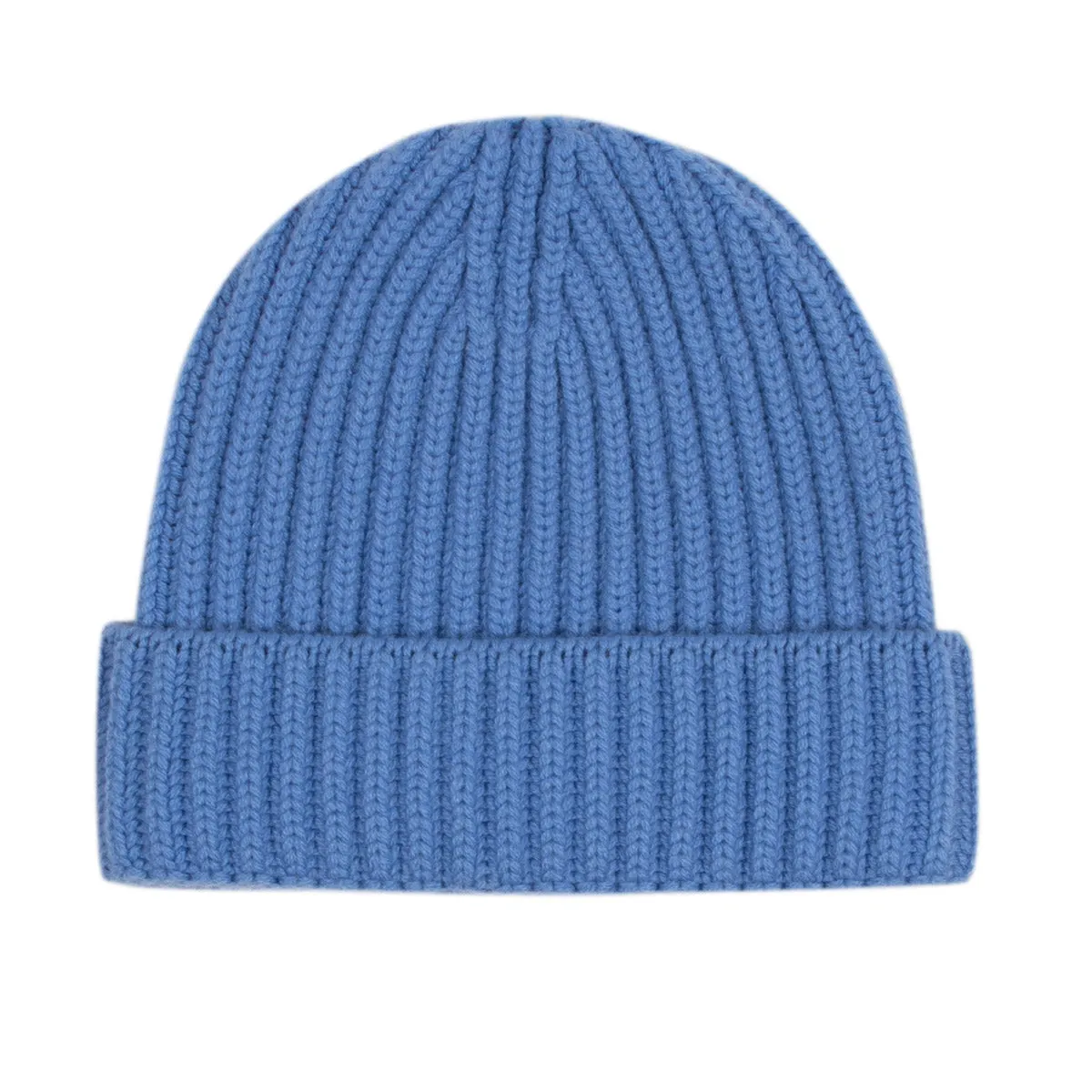 Fisherman Knit 8ply Cashmere Hat - Isfahan Blue