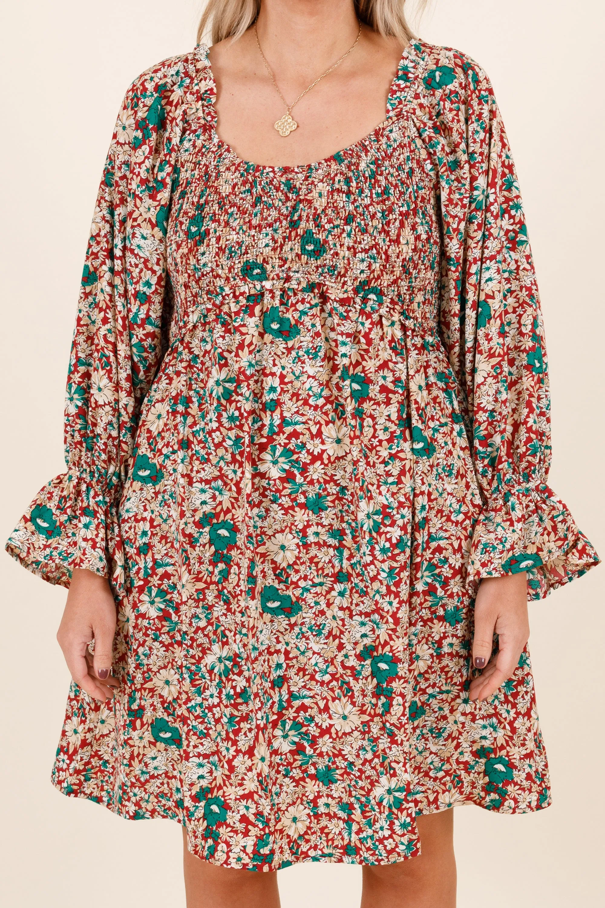 Floral Cowgirl Dress, Red