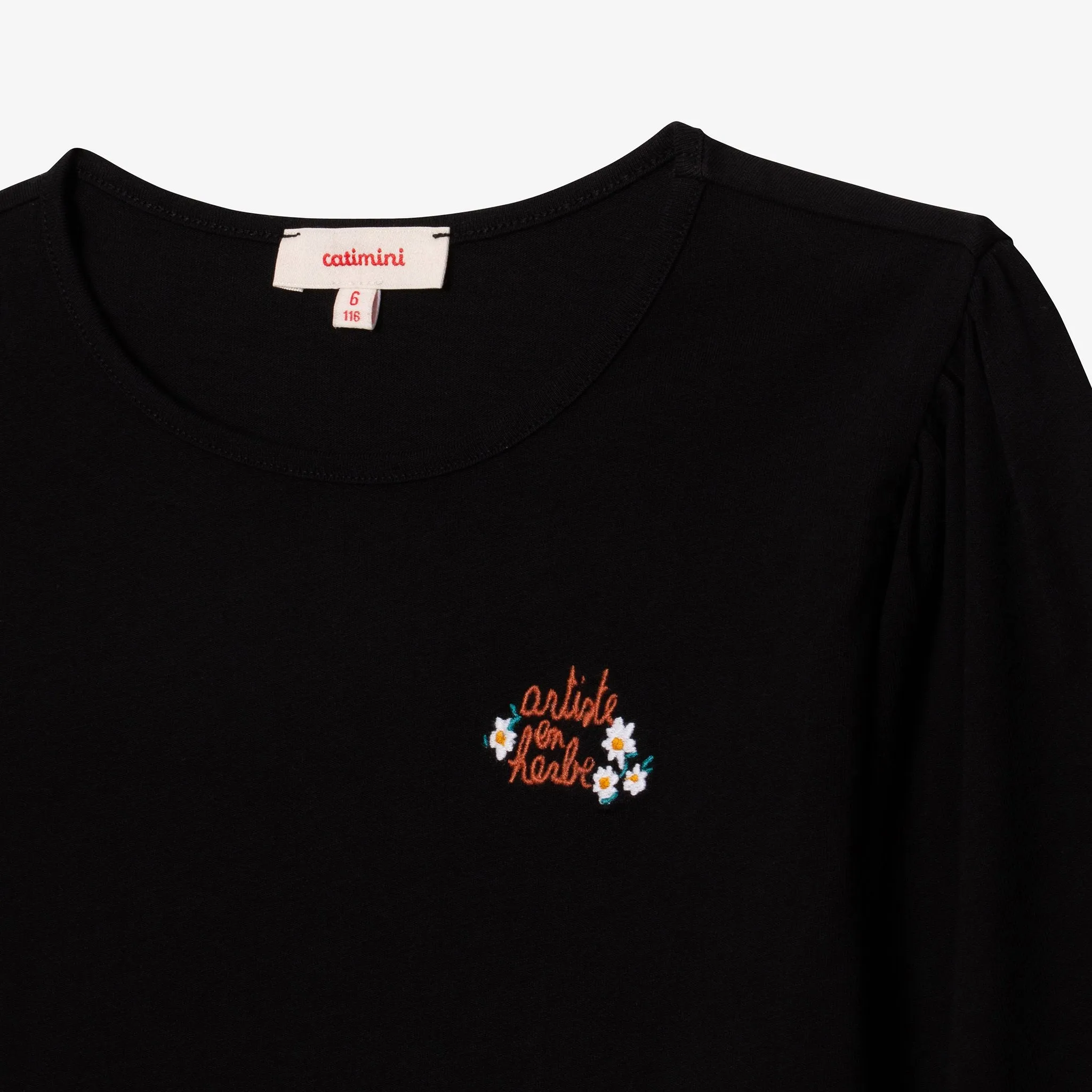 Girl black long sleeve T-shirt