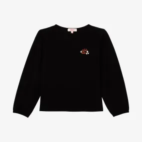 Girl black long sleeve T-shirt