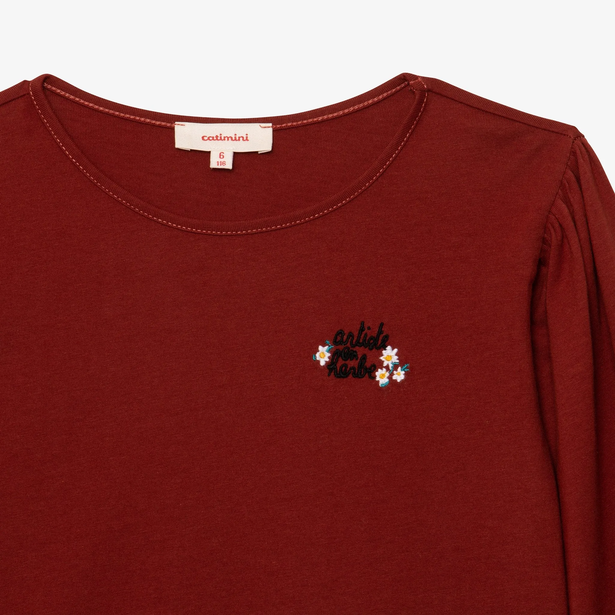 Girl brown long sleeve T-shirt