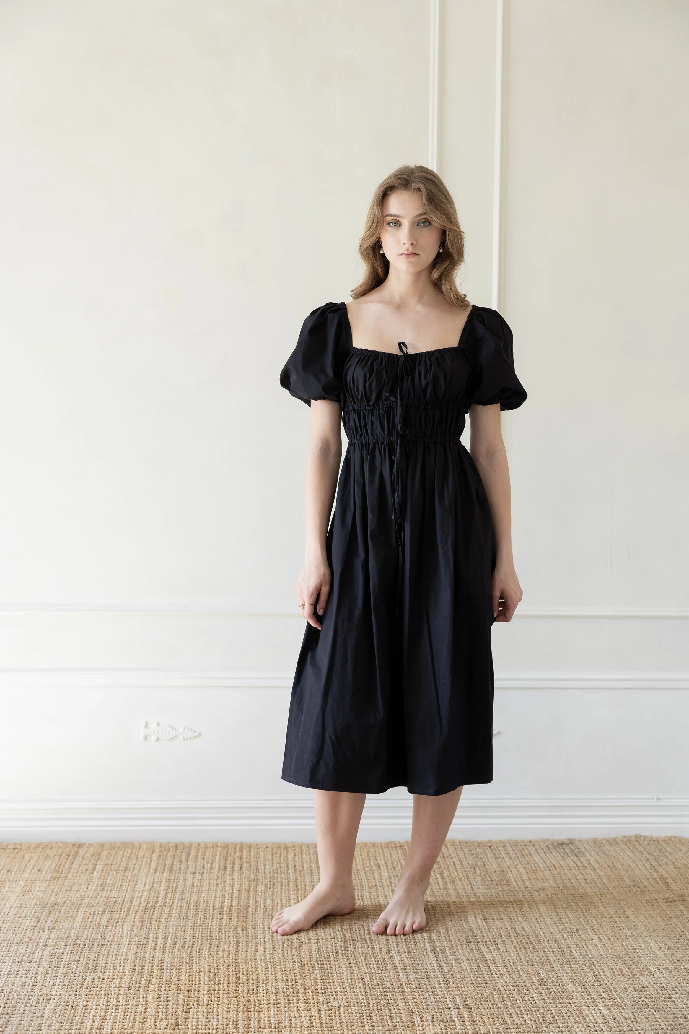 Greta dress in black cotton