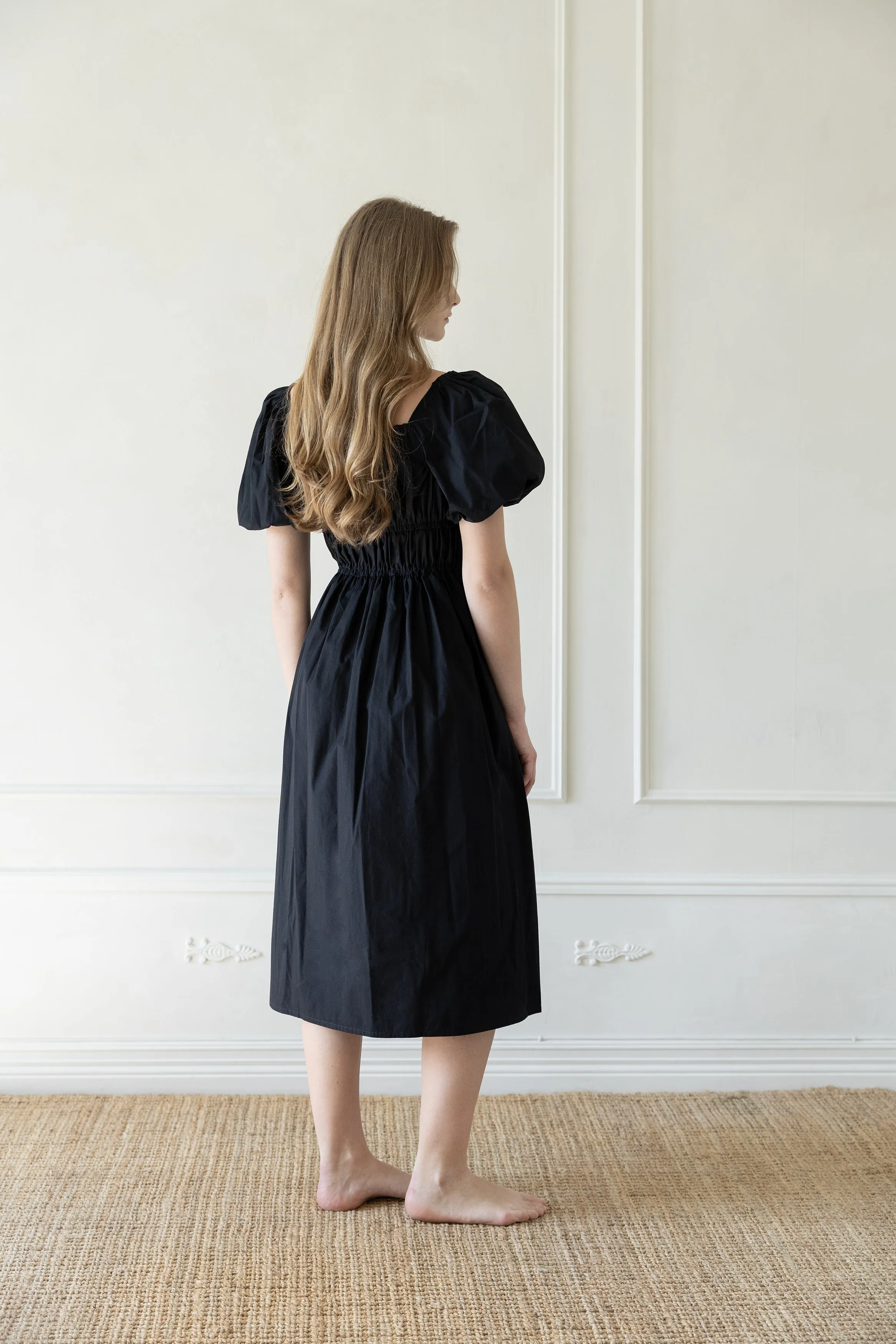 Greta dress in black cotton