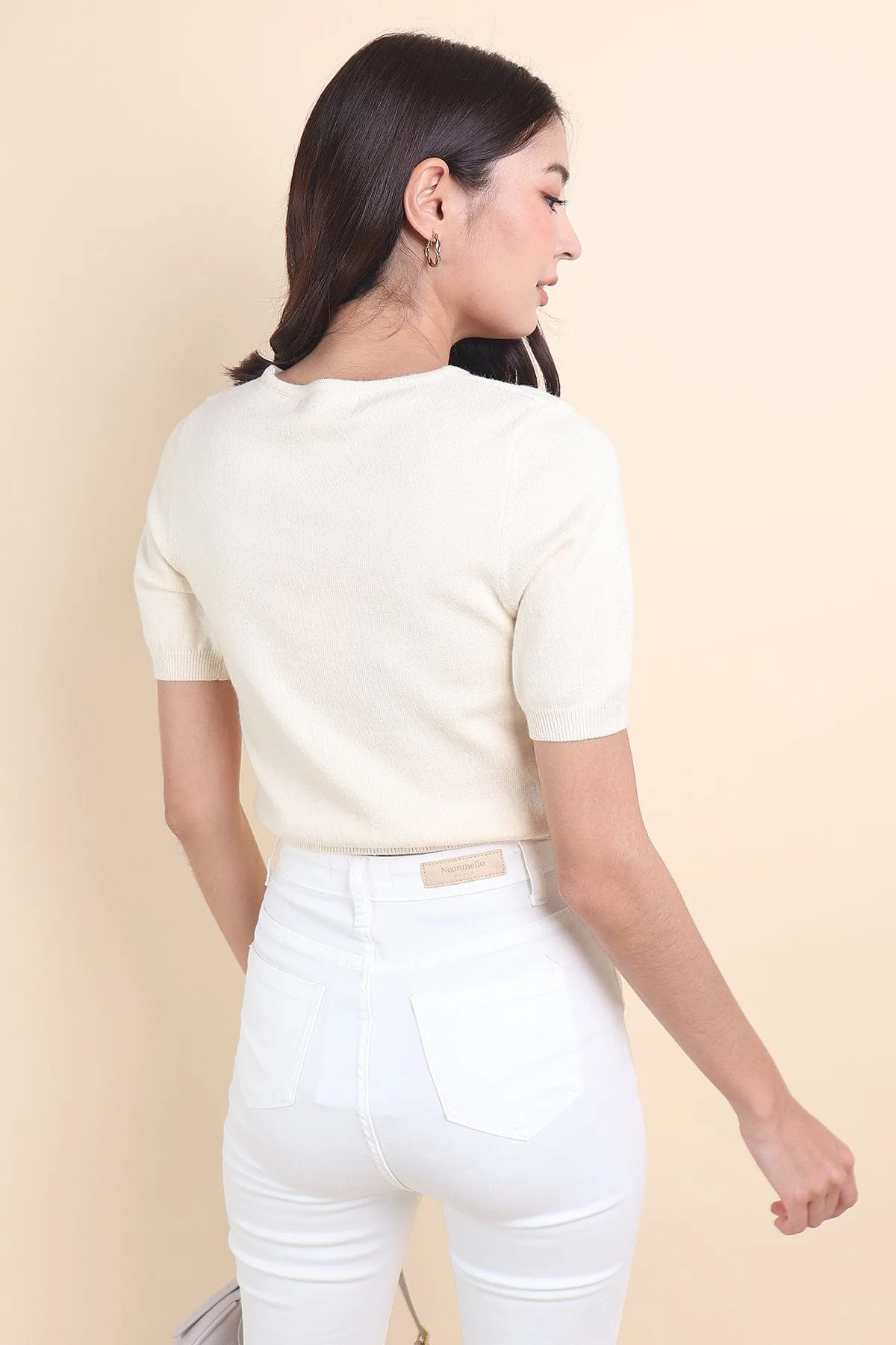 LES LEA KNIT TOP IN CREAM
