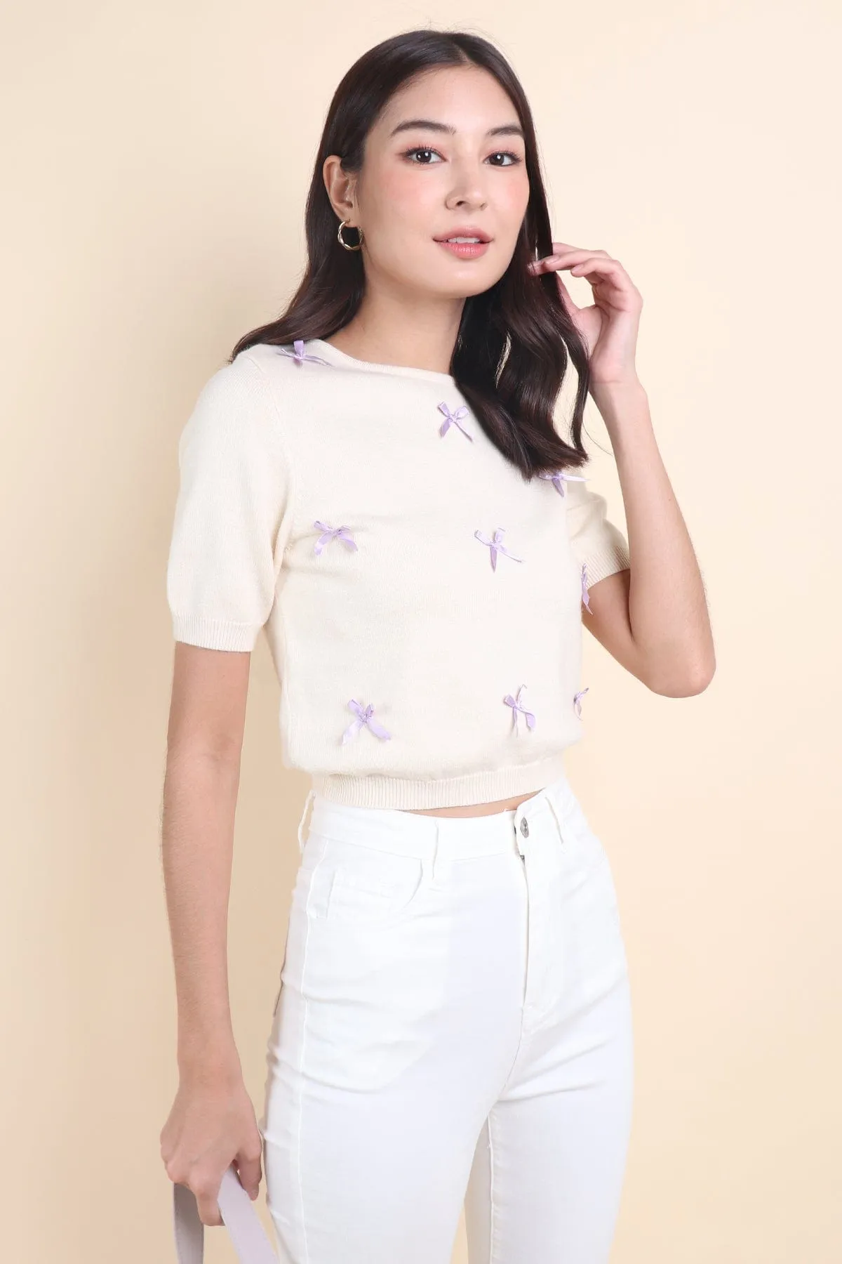 LES LEA KNIT TOP IN CREAM
