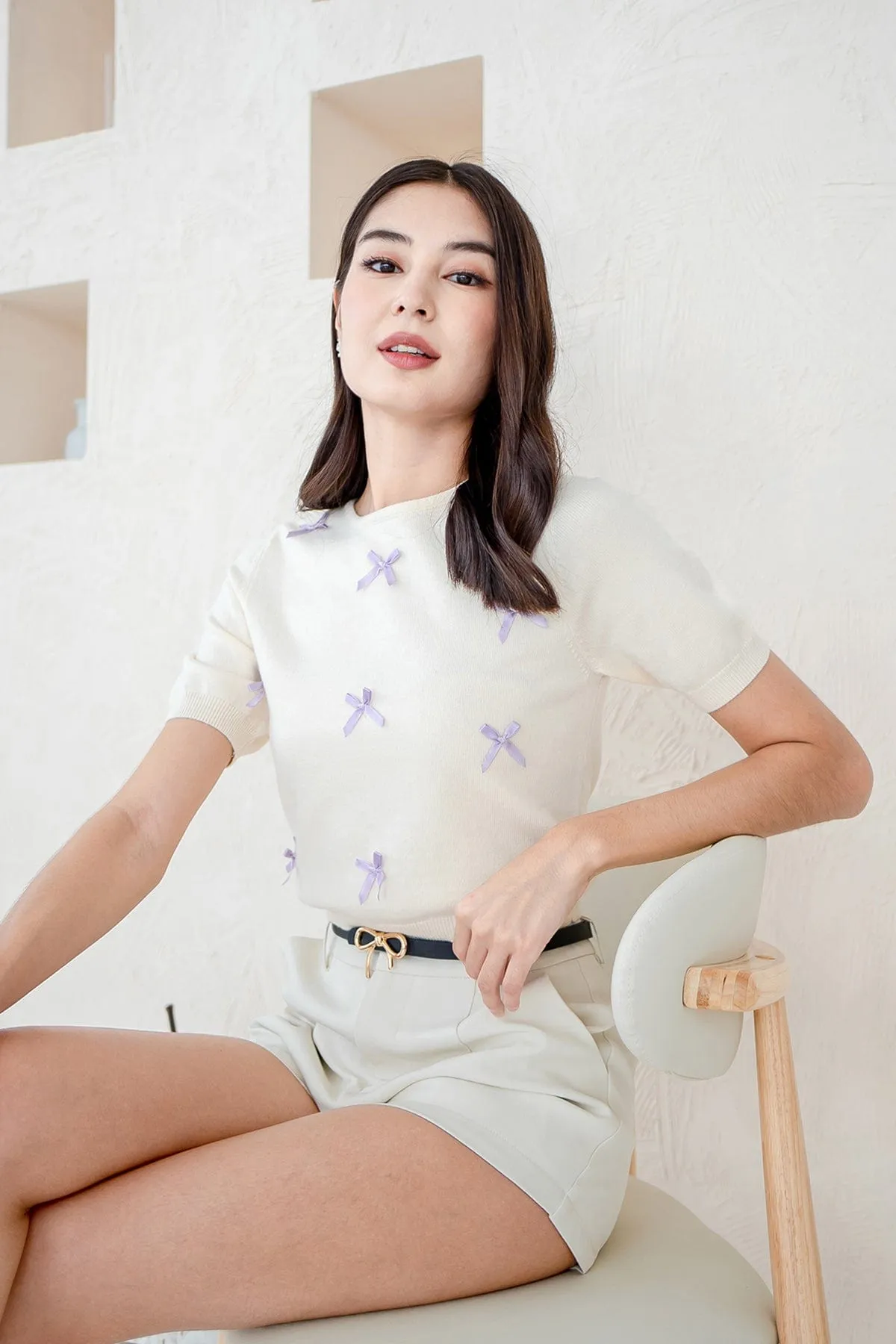 LES LEA KNIT TOP IN CREAM