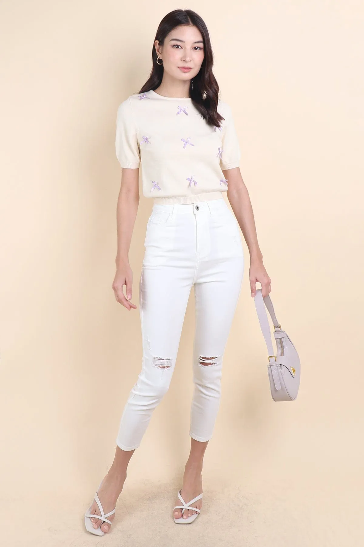 LES LEA KNIT TOP IN CREAM