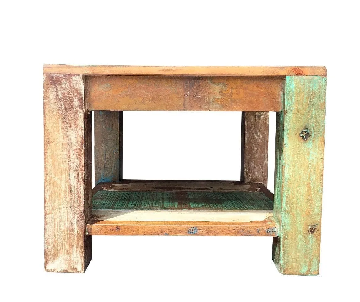 Liberty Reclaimed Wood Side Table Multi Color 60x60x45cm