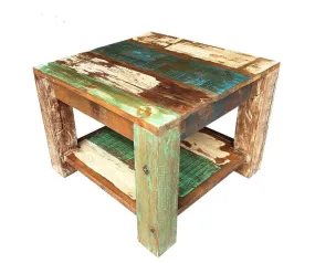 Liberty Reclaimed Wood Side Table Multi Color 60x60x45cm