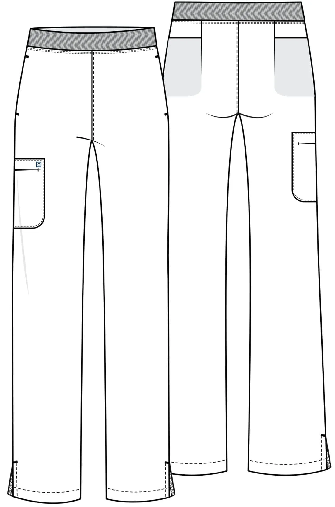 Lumino Atmos PETITE Pull-on Straight Leg Scrub Pant - Inseam 28" (71 cm) LD-CK136AP