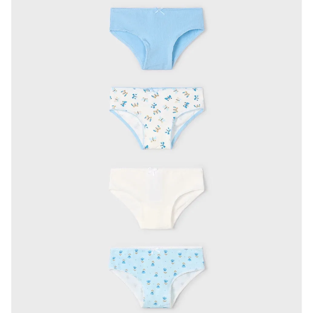 Mayoral Girls 4 Pack Underwear Set 10901 Sky Blue