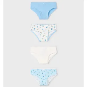 Mayoral Girls 4 Pack Underwear Set 10901 Sky Blue