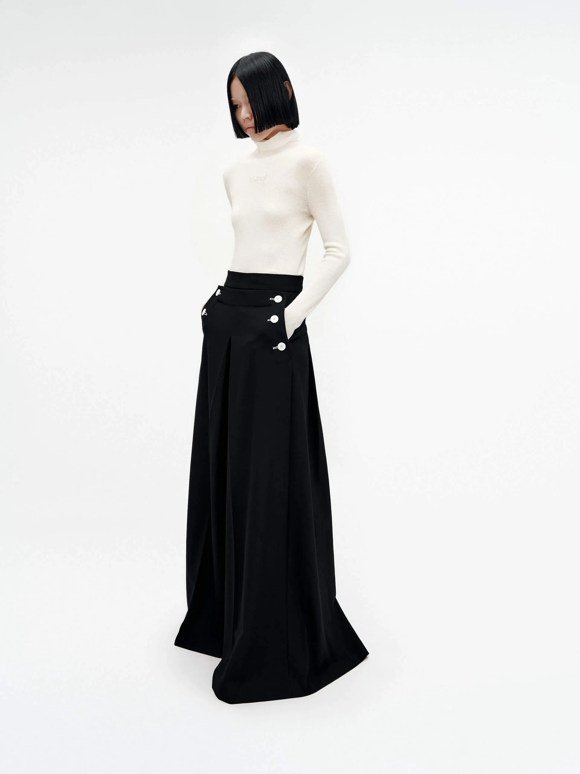 Merino Wool Turtleneck Top