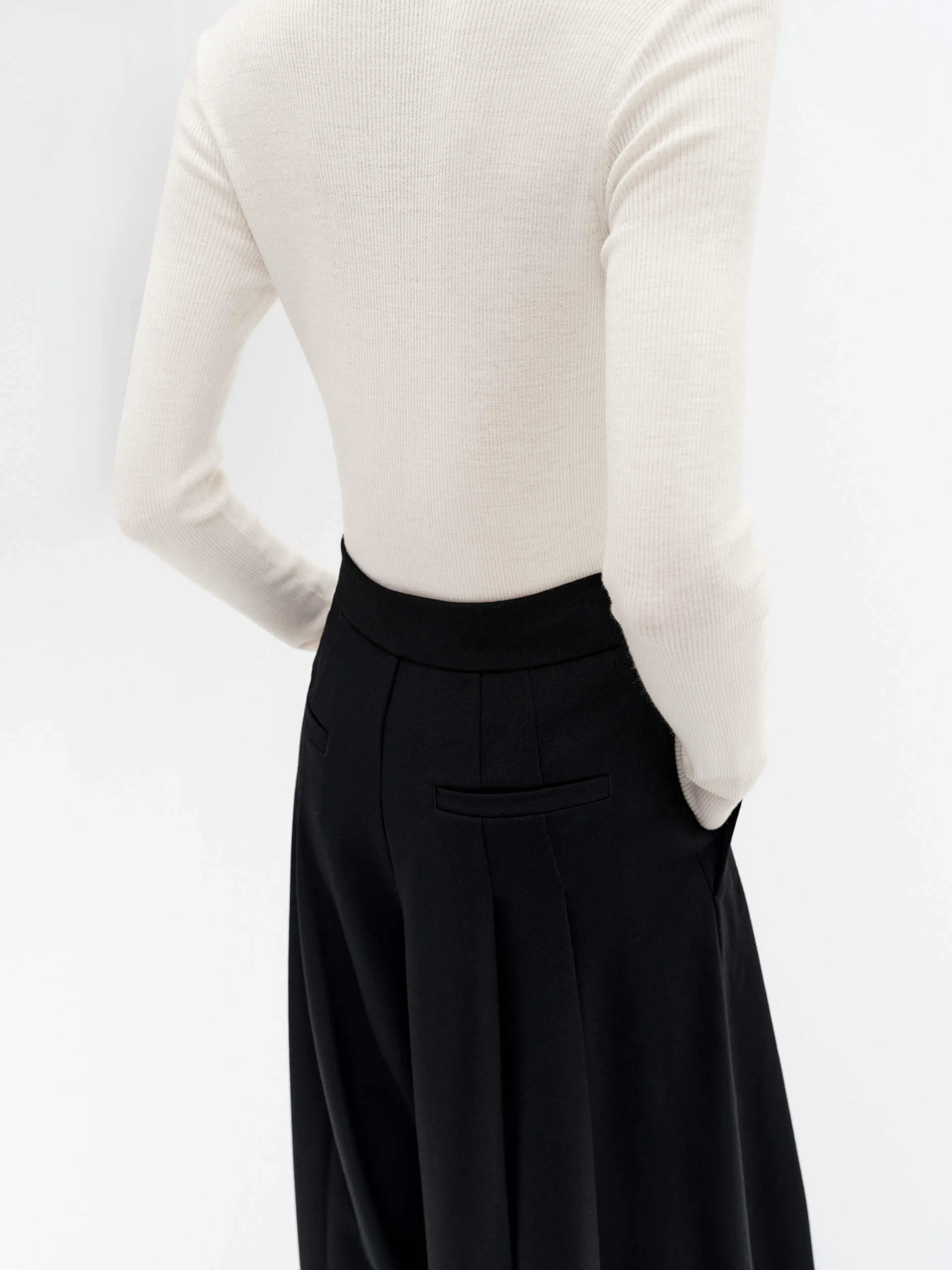 Merino Wool Turtleneck Top
