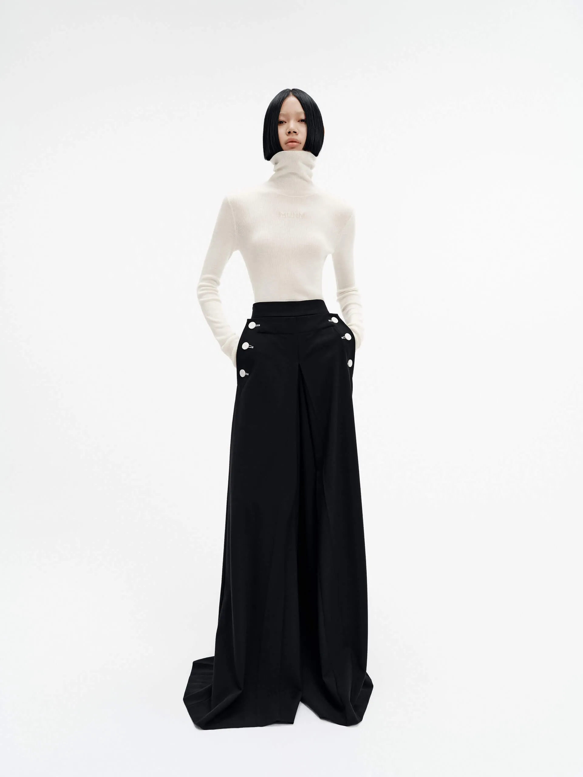 Merino Wool Turtleneck Top