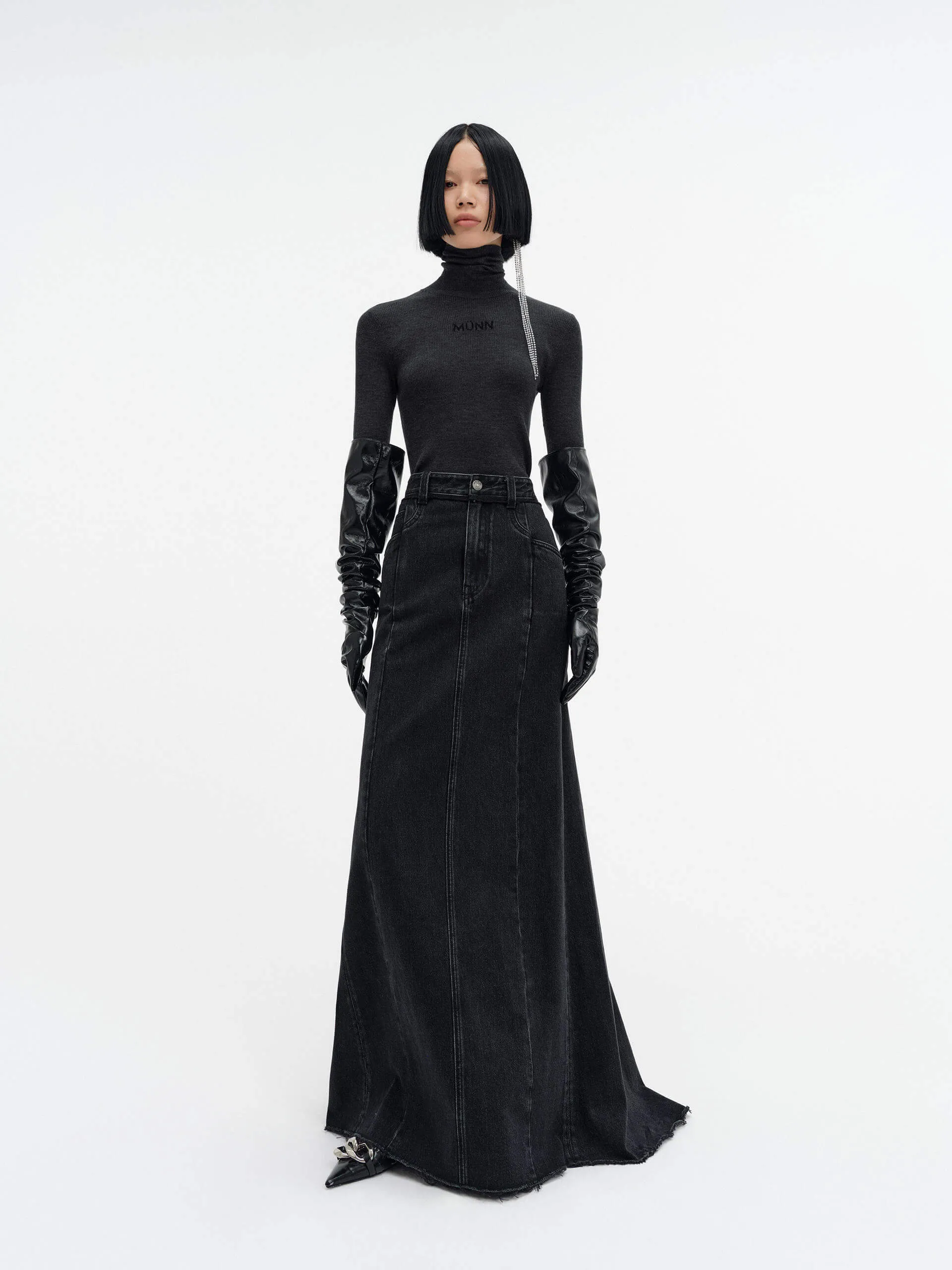 Merino Wool Turtleneck Top