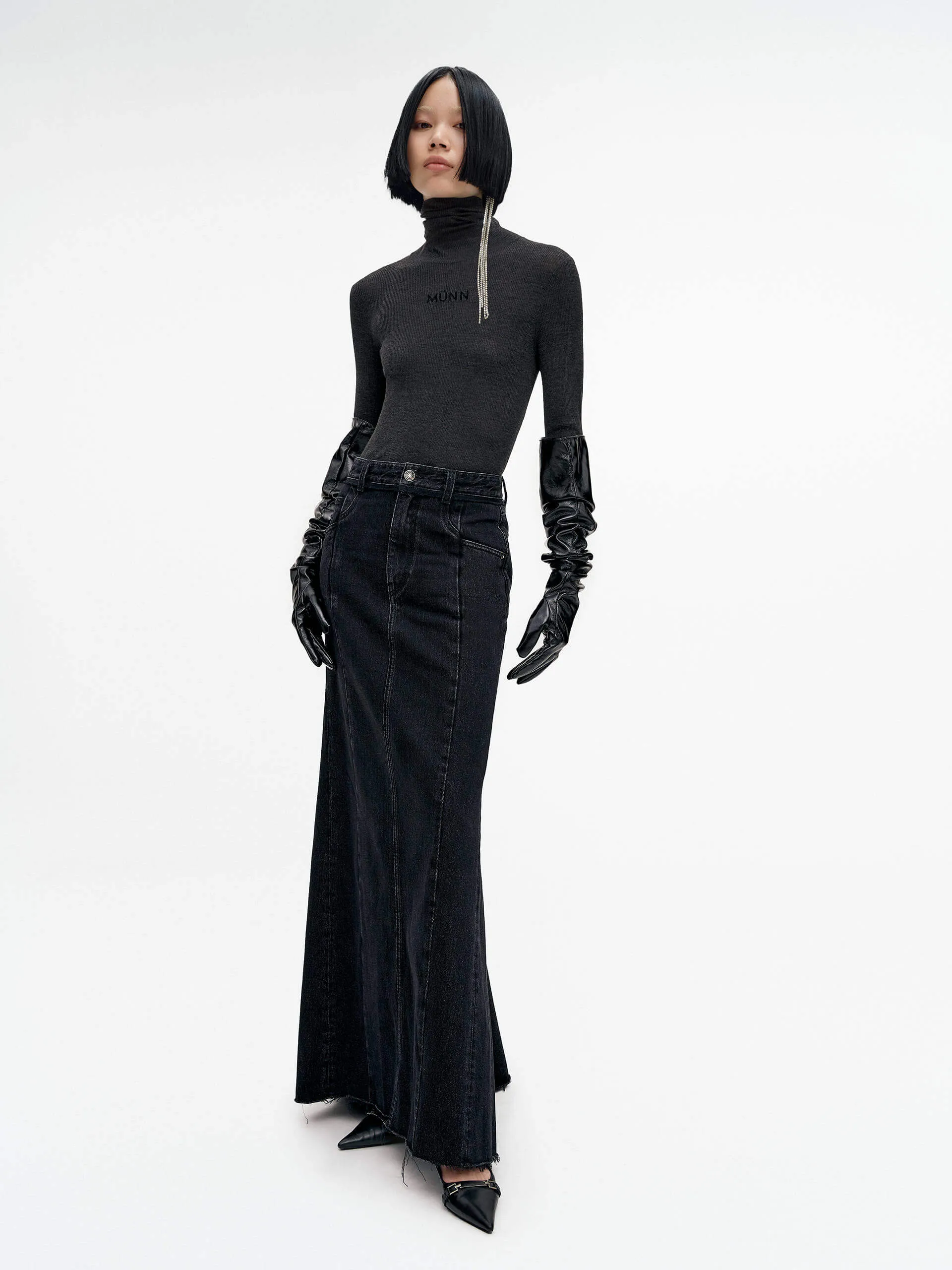 Merino Wool Turtleneck Top