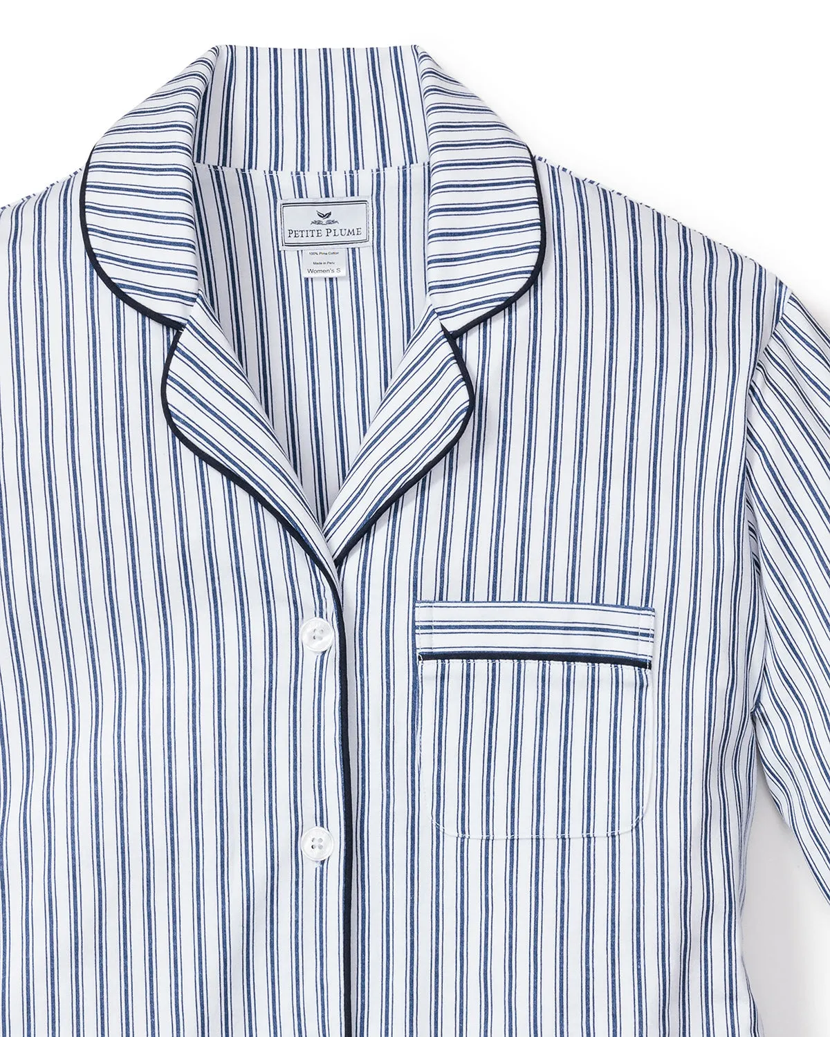 Navy Ticking Pima Cotton Jersey PJ