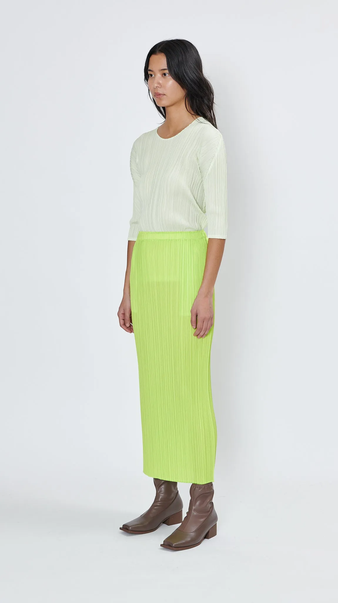 New Colorful Basics Skirt 3 in Yellow Green