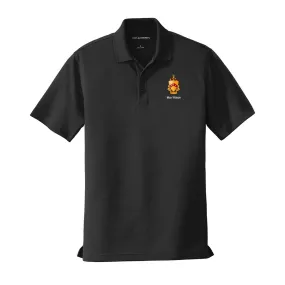 Personalized Phi Tau Crest Black Performance Polo