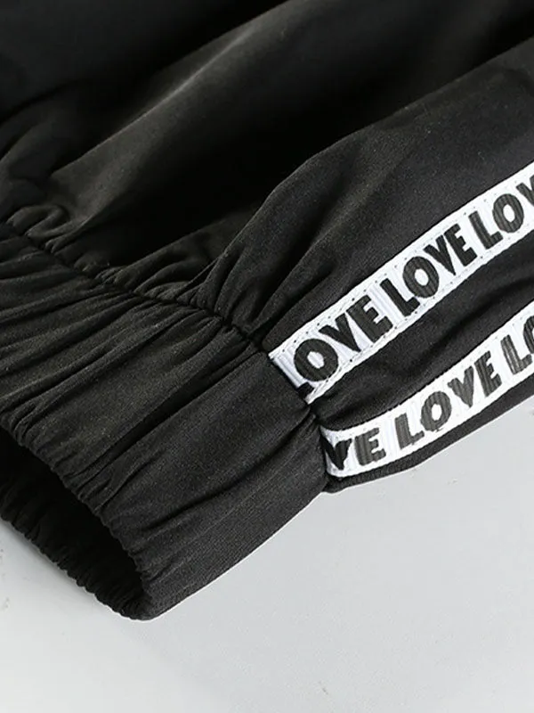 Side Letter Stripe Sweat Pants