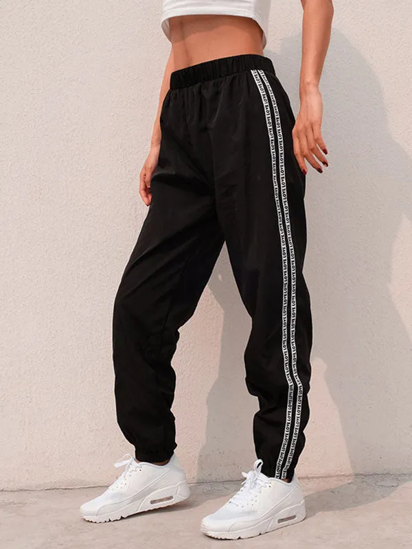 Side Letter Stripe Sweat Pants
