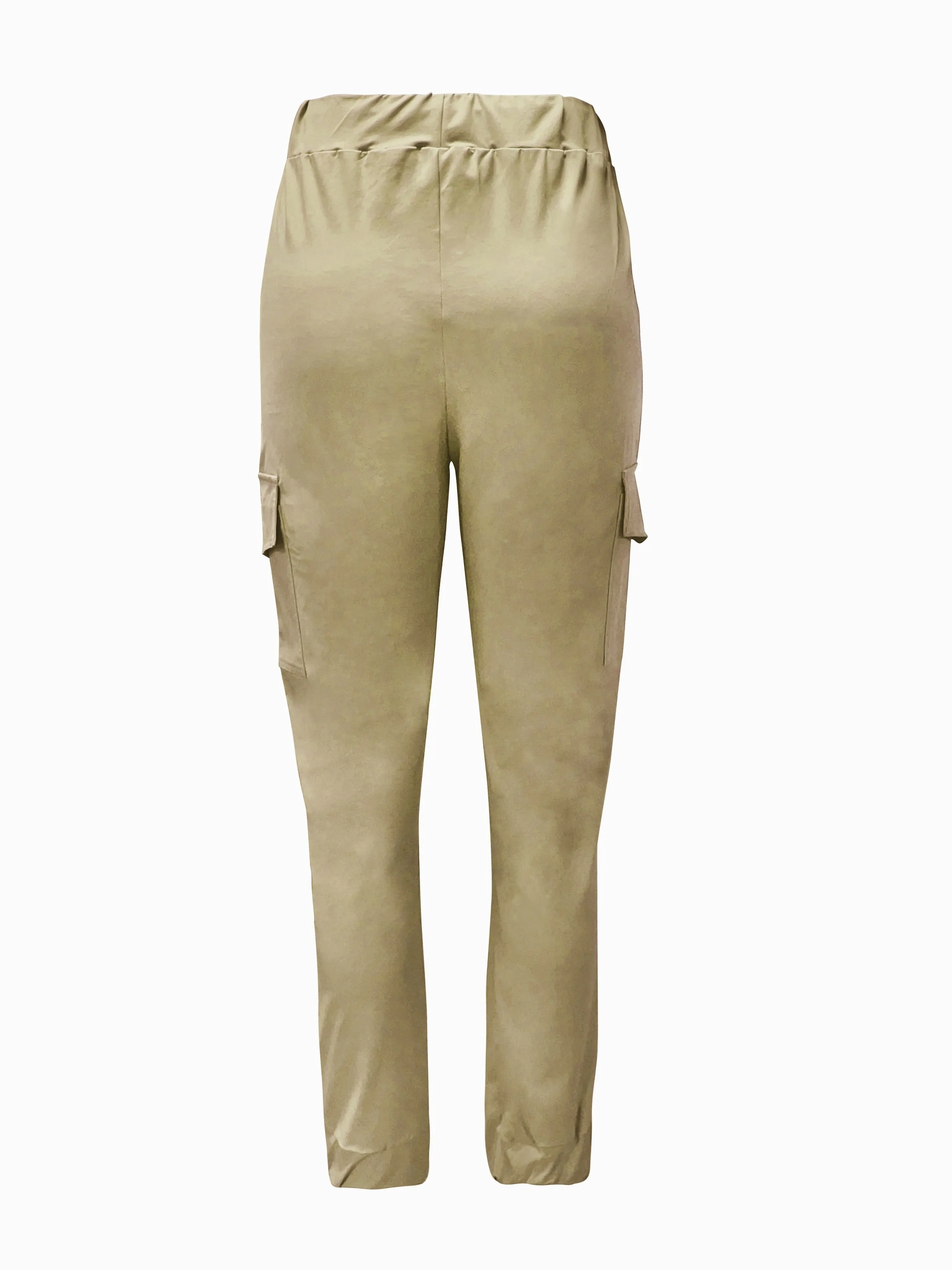 Stylish Y2K Drawstring Cargo Pants - Women's Casual Elastic Waist Long Length Pants with Multiple Pockets, Comfortable and Versatile - Perfect for Daily Wear and Outdoor Activities