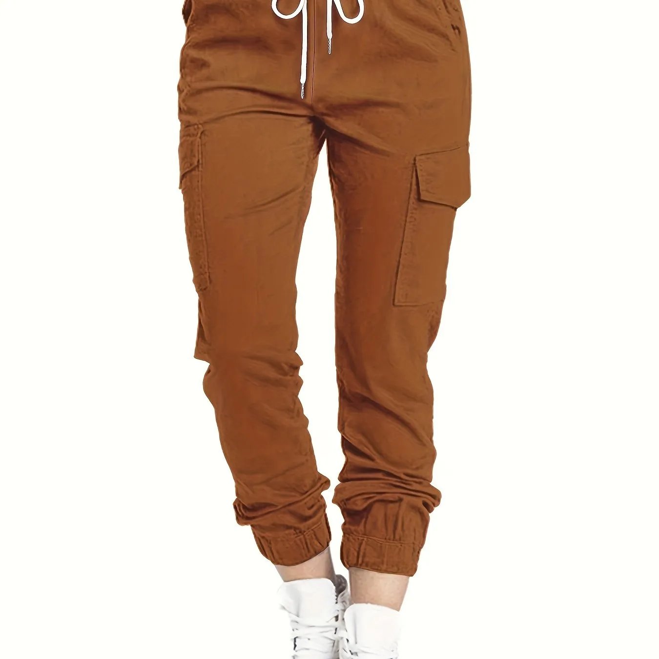 Stylish Y2K Drawstring Cargo Pants - Women's Casual Elastic Waist Long Length Pants with Multiple Pockets, Comfortable and Versatile - Perfect for Daily Wear and Outdoor Activities