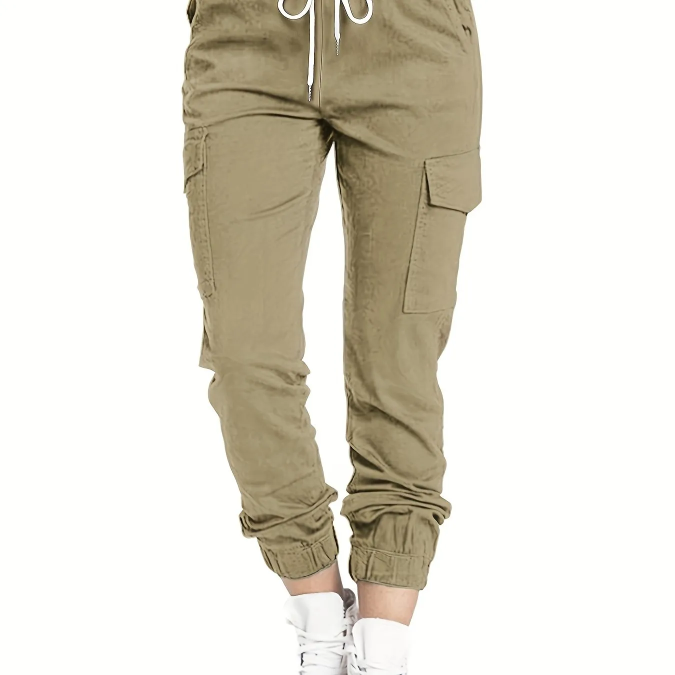 Stylish Y2K Drawstring Cargo Pants - Women's Casual Elastic Waist Long Length Pants with Multiple Pockets, Comfortable and Versatile - Perfect for Daily Wear and Outdoor Activities